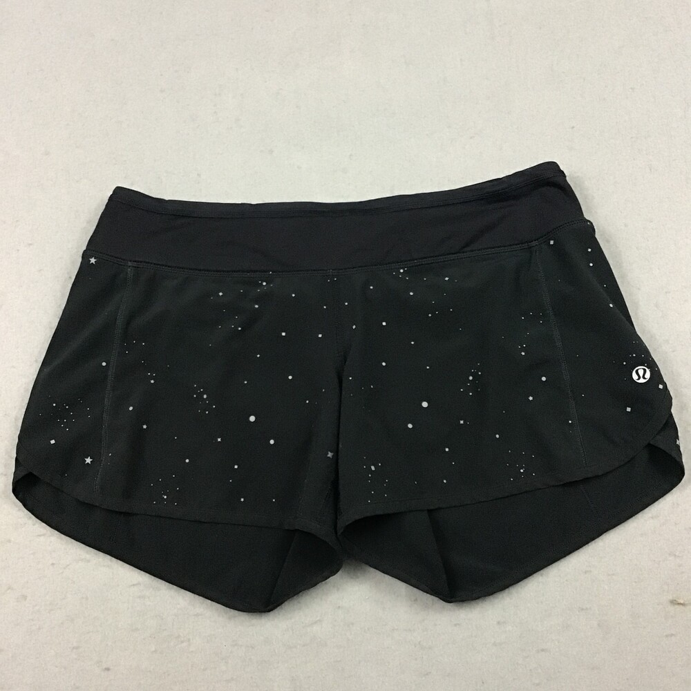 Lululemon Shorts Women 6 Black Reflective Constellation Stars Athletic Running